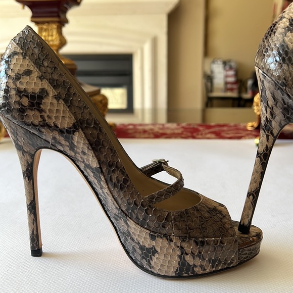 Jimmy Choo London snakeskin stiletto high heels  37 Italy - Picture 16 of 16